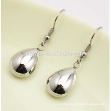 316L Edelstahl lange Silber Wassertropfen baumeln Ohrringe für Frauen